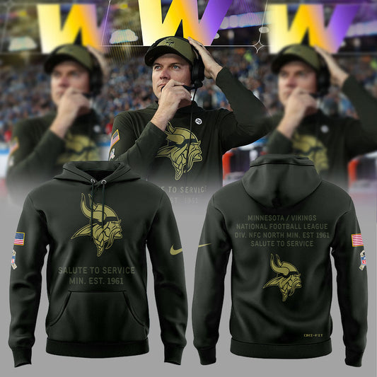 Special 2025 Salute To Service Minnesota Vikings Combo Hoodie