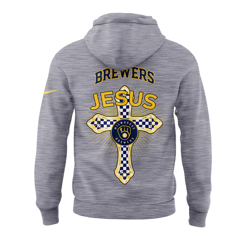 Milwaukee Brewers JESUS WON - Thank You Jesus Hoodie
