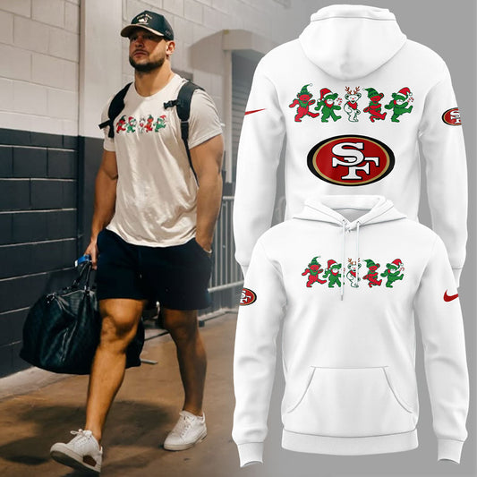 Limited Edition S.F 49ers Grateful Dead Dancing Bears Christmas Hoodie