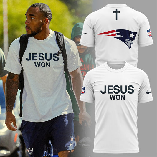 New England Patriots Patriots JESUS WON 2.0.2.5 T-SHIRT