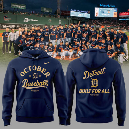 D.Tigers 2025 MLB Postseason Locker Room Combo Gold Hoodie