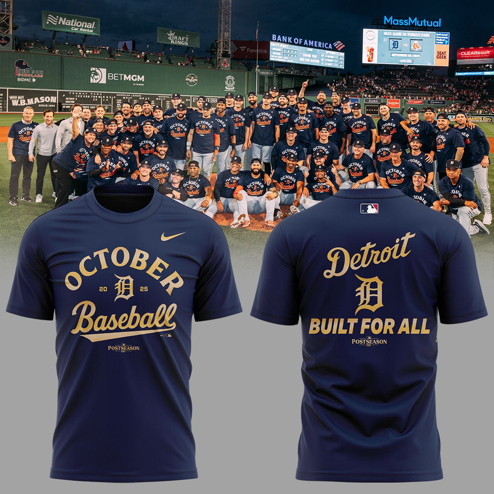 D.Tigers 2025 MLB Postseason Locker Room Combo Gold Shirt