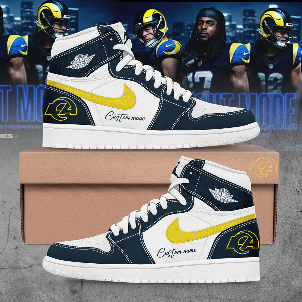 Limited Editon LA.Rams New Rivalries Mid Night Mod Uniform 2025 Custom Name For Fans Shoes Hight
