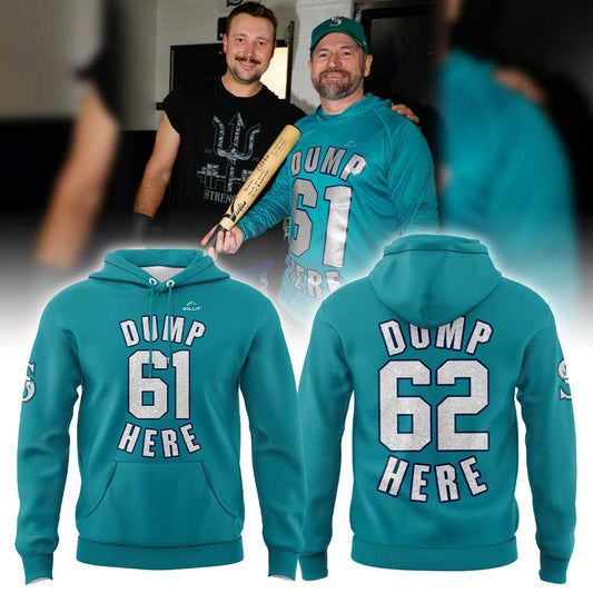 Seattle Mariners Cal Raleigh Homer Dump 62 Here Combo Hoodie