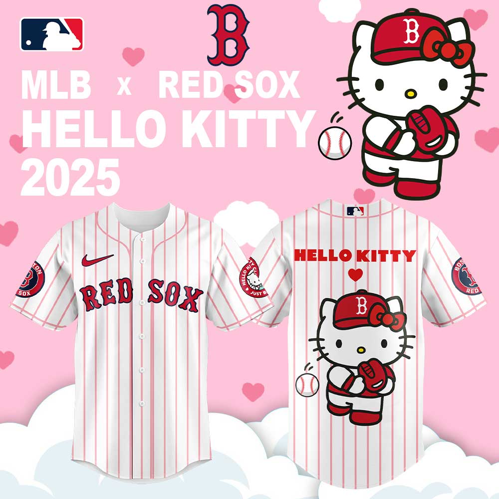 Boston Red Sox x Hello Kitty Night Game Limited Edition Jersey 2025 - BeeHP Print