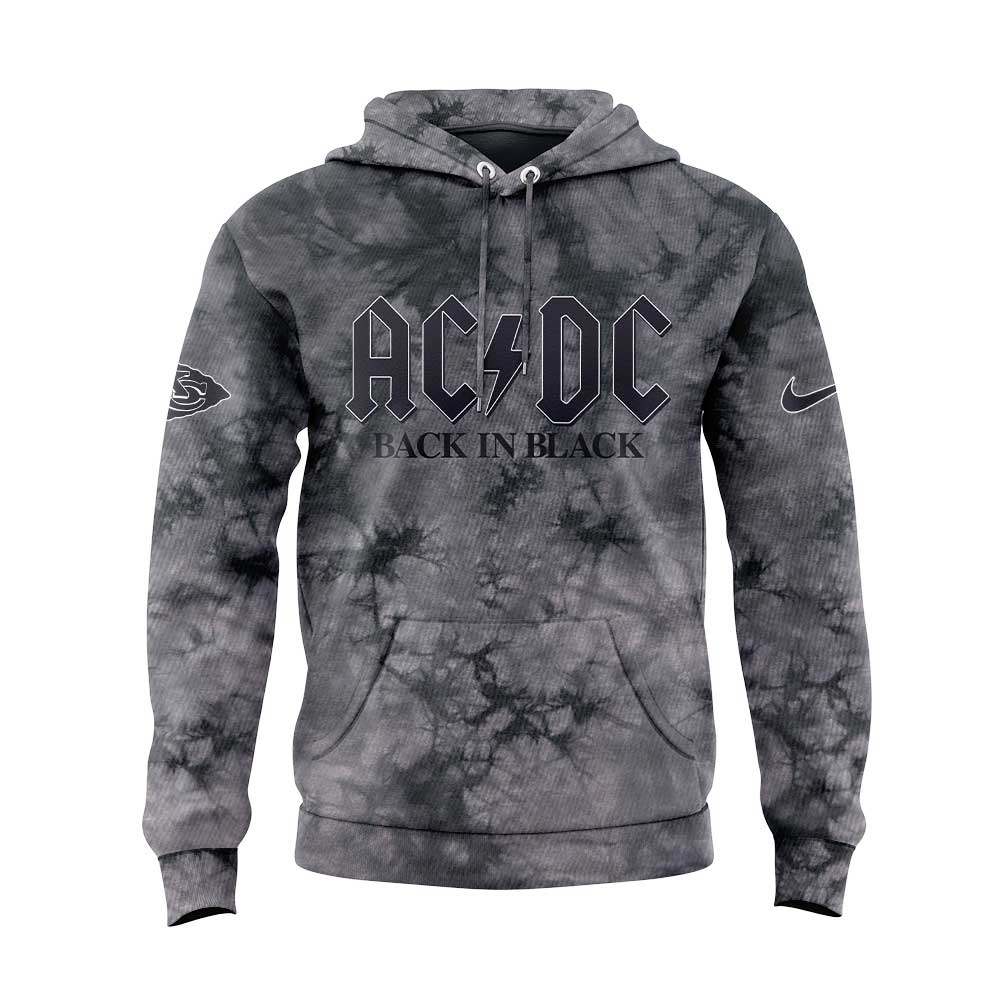 Limited Edition K.C Chiefs AC/DC Back In Black Hoodie