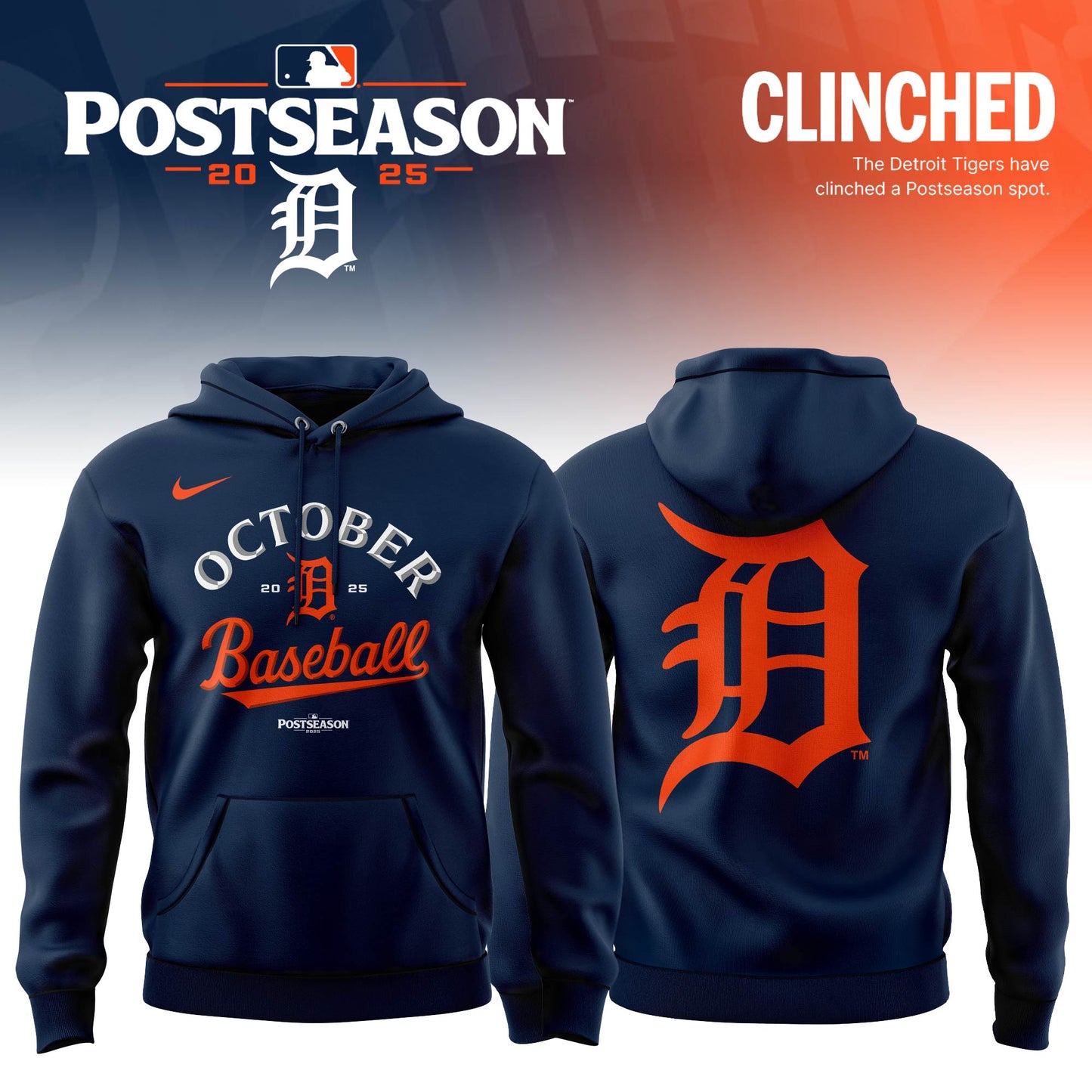 Detroit Tigers 2025 Postseason Limited Hoodie