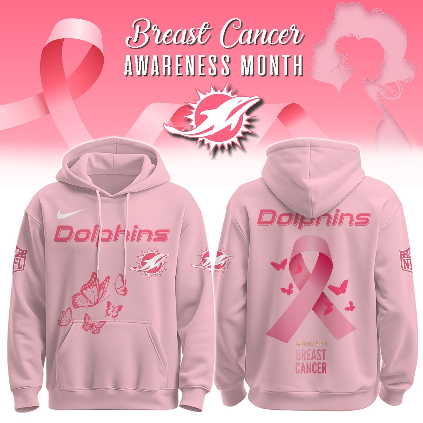 Dolphins Breast Cancer Awareness Edition Hoodie