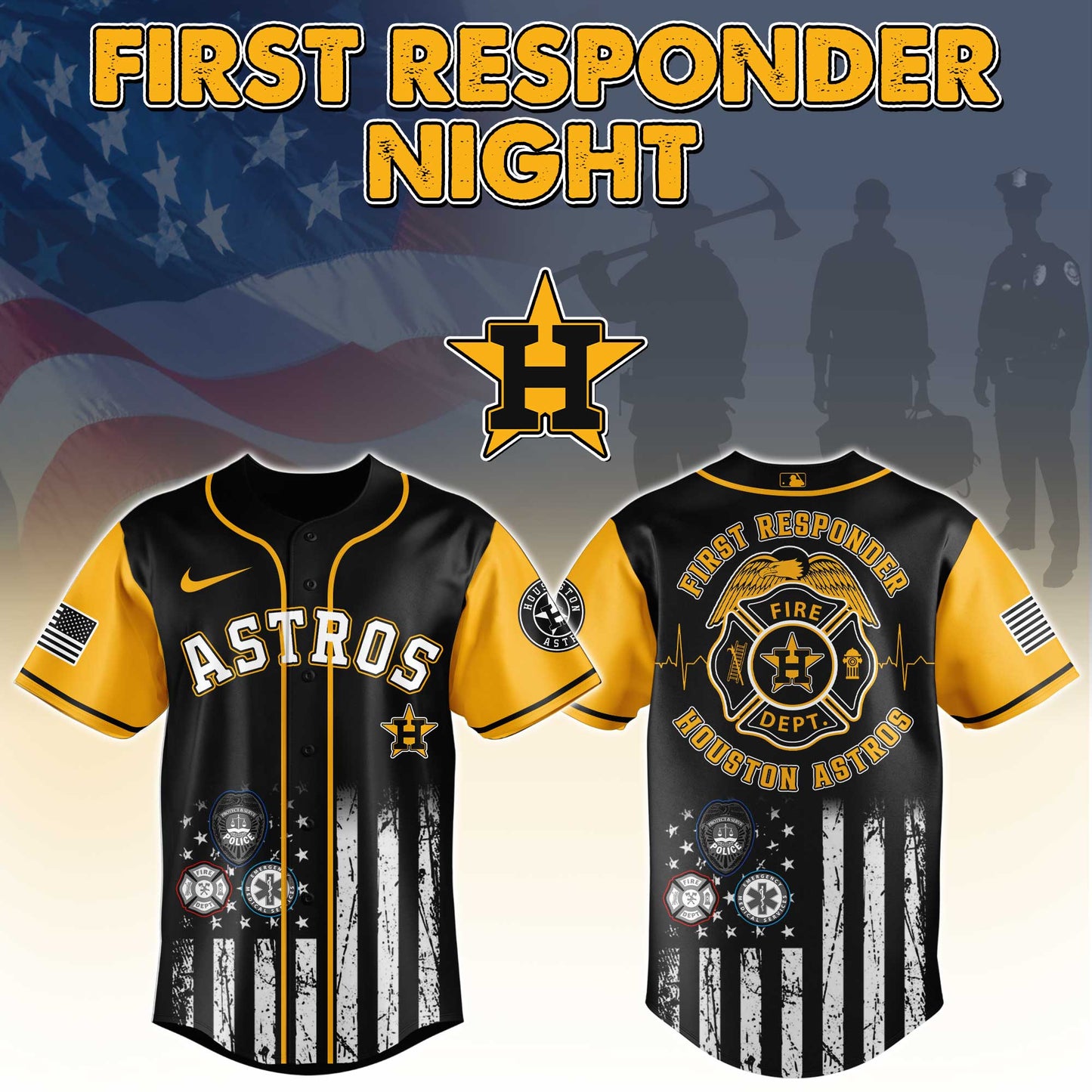 Houston Astros x First Responders Night Jersey Limited Edition