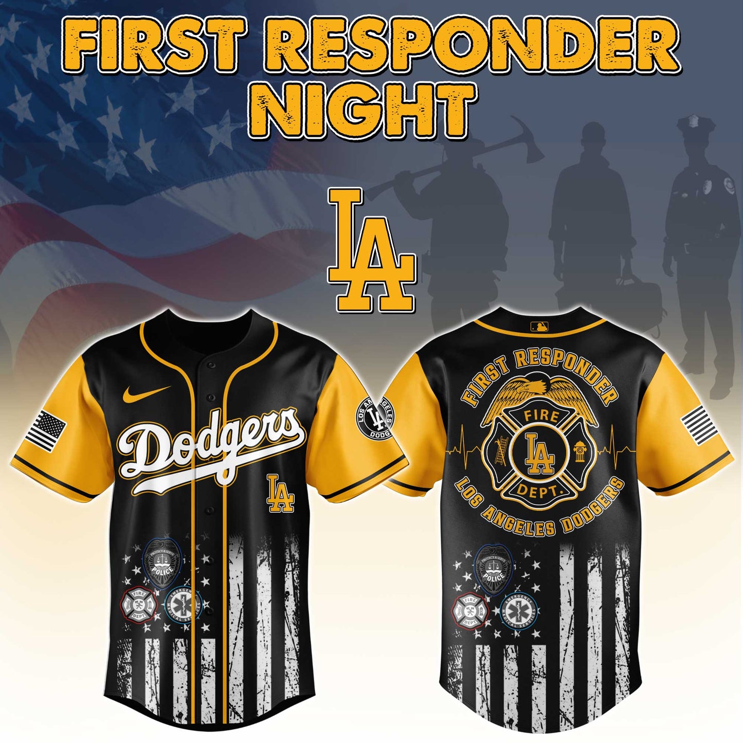 Los Angeles Dodgers x First Responders Night Jersey Limited Edition