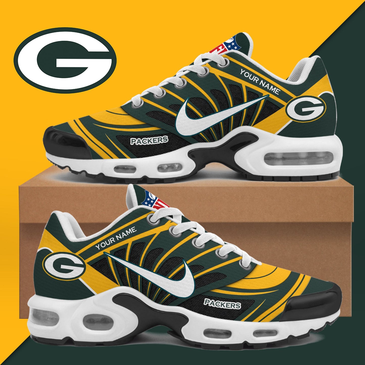 Green Bay Packers Plus Sport Custom Sneakers