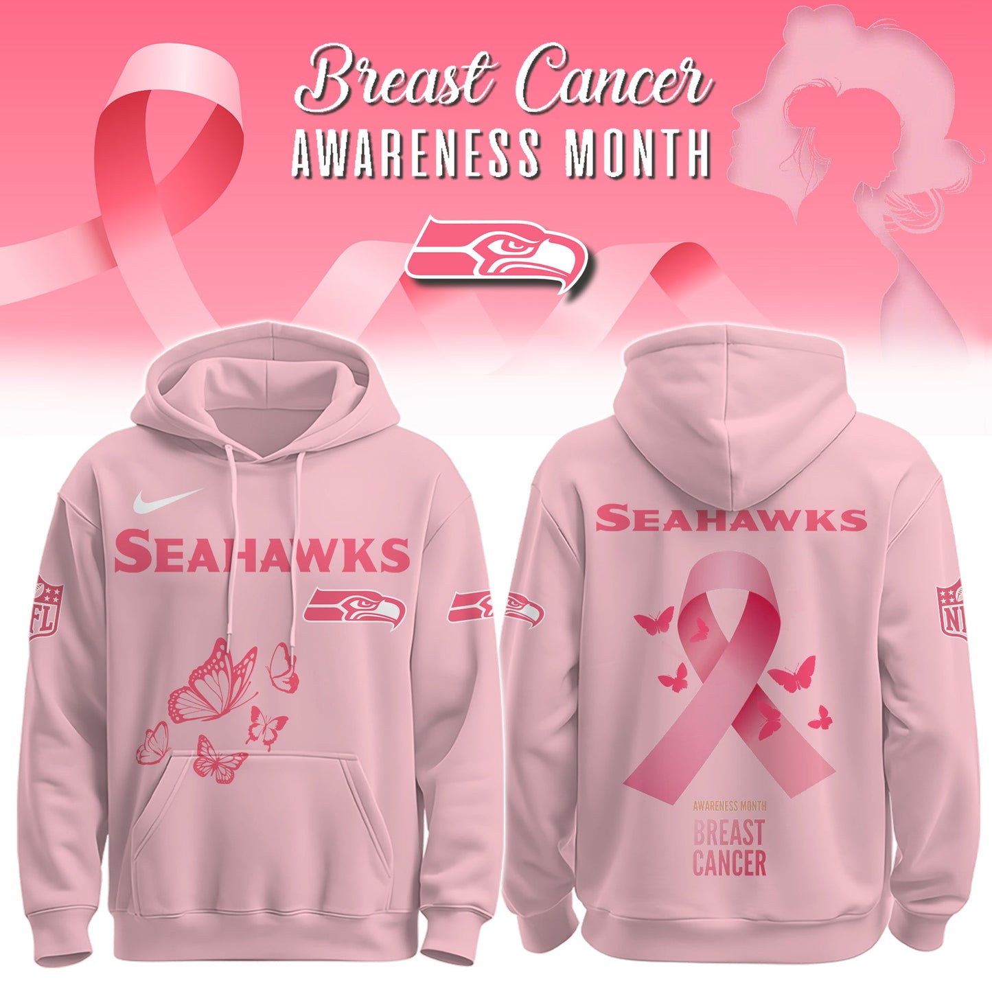 Seahawks Breast Cancer Awareness Edition Hoodie