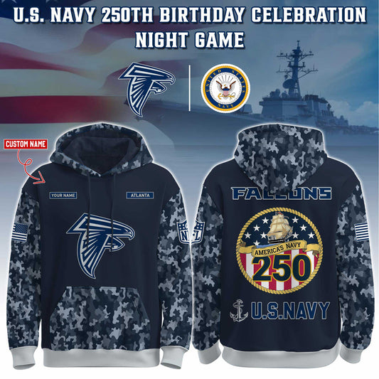 Atlanta Falcons Navy 250th Birthday Hoodie Limited Edions