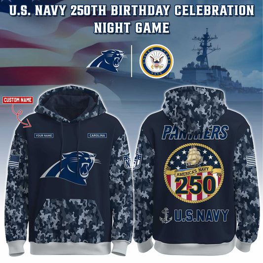 Carolina Panthers Navy 250th Birthday Hoodie Limited Edions