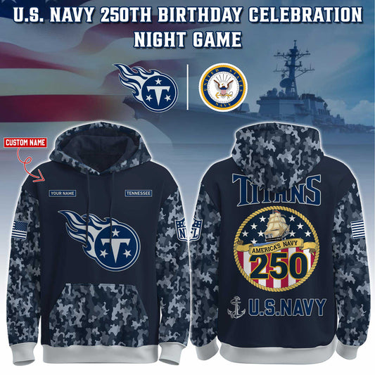 Tennessee Titans Navy 250th Birthday Hoodie Limited Edions