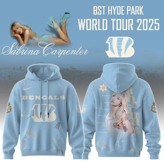 C Bengals x Sabrina Carpenter “Short n’ Sweet Tour” Hoodie Editions Limited +Selling Out Fast