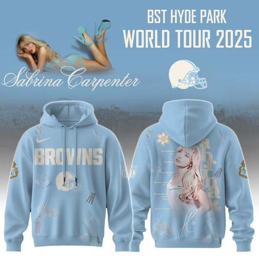 C Browns x Sabrina Carpenter “Short n’ Sweet Tour” Hoodie Editions Limited +Selling Out Fast