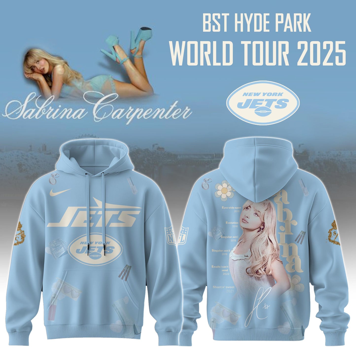 NY Jets x Sabrina Carpenter “Short n’ Sweet Tour” Hoodie Editions Limited +Selling Out Fast
