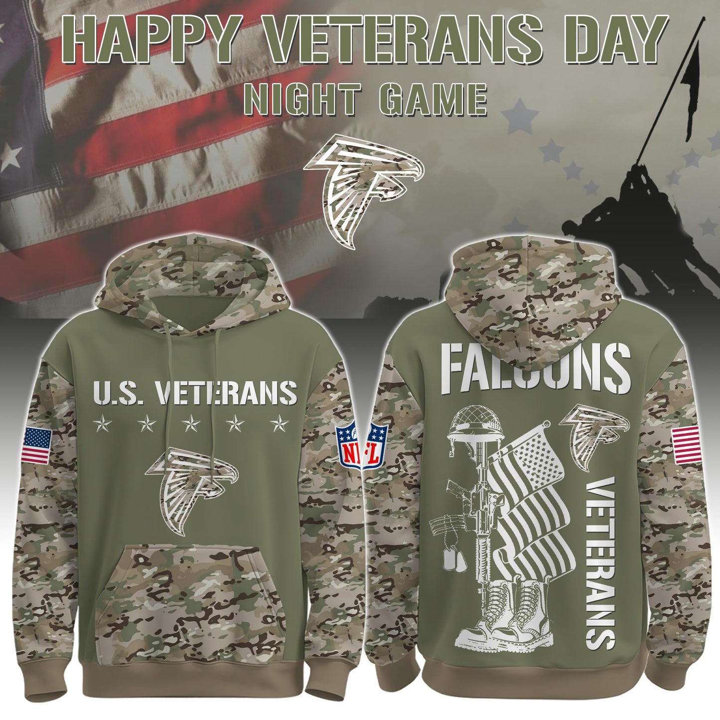 Atlanta Falcons - Veteran Day 2025 Hoodie Limited Edions