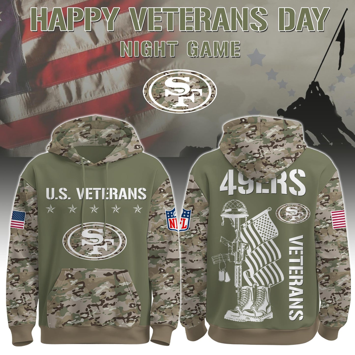 San Francisco 49ers - Veteran Day 2025 Hoodie Limited Edions