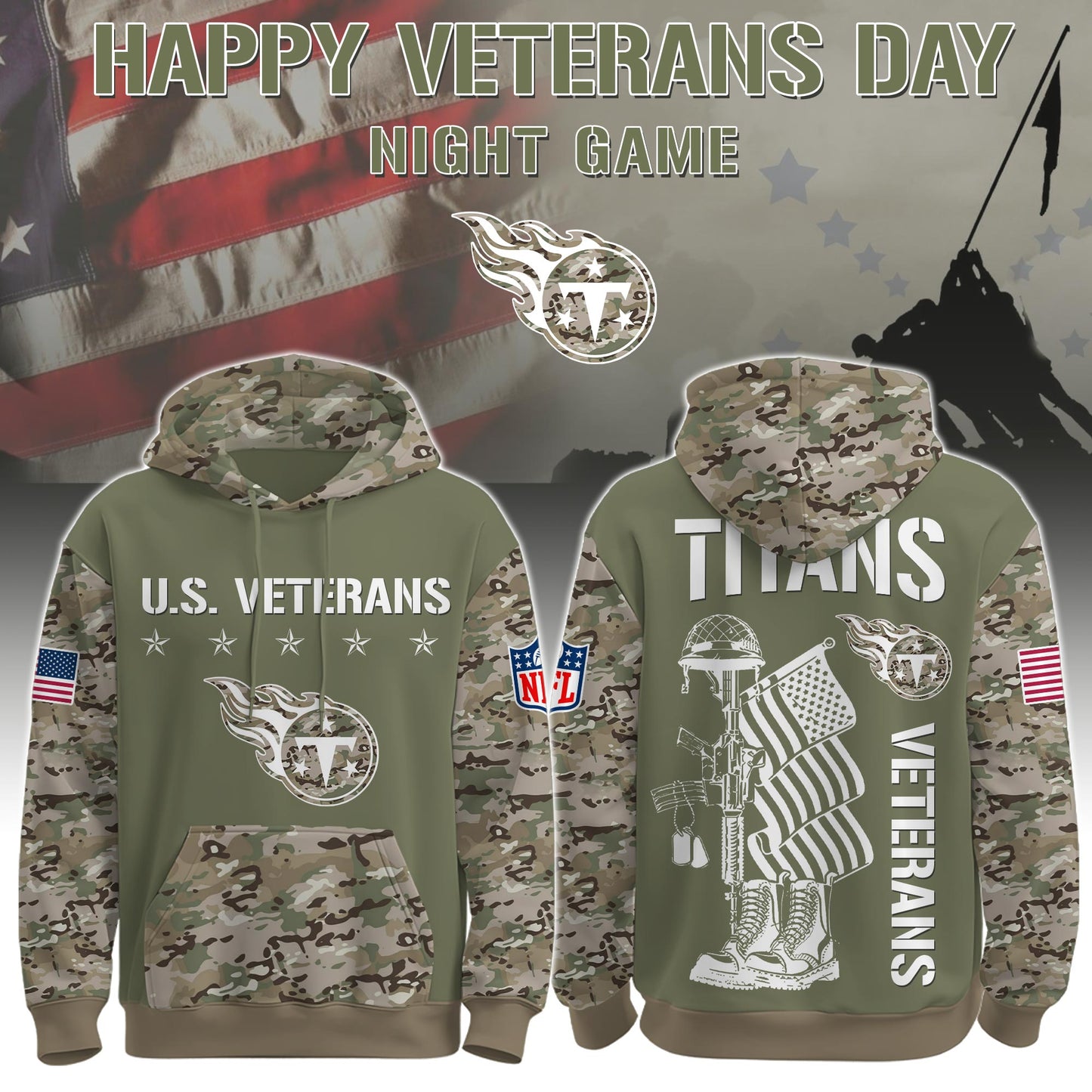 Tennessee Titans - Veteran Day 2025 Hoodie Limited Edions
