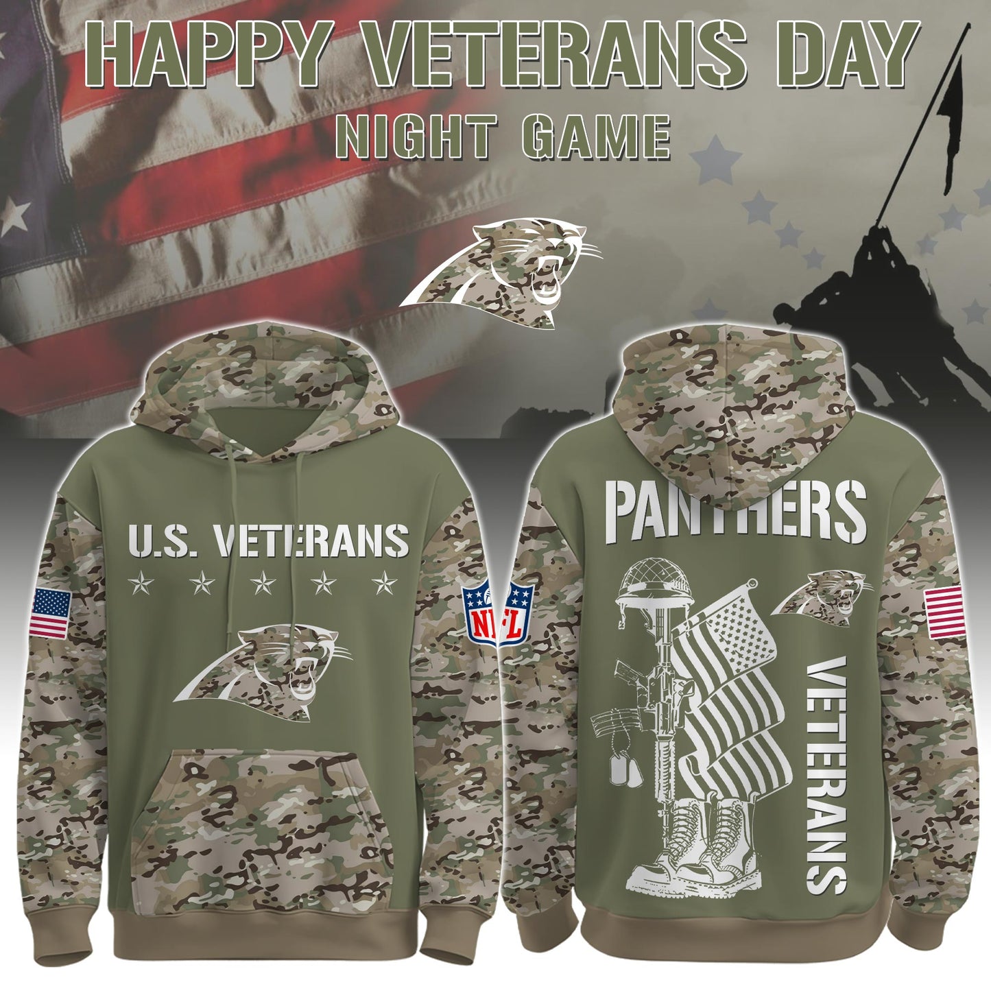 Carolina Panthers - Veteran Day 2025 Hoodie Limited Edions