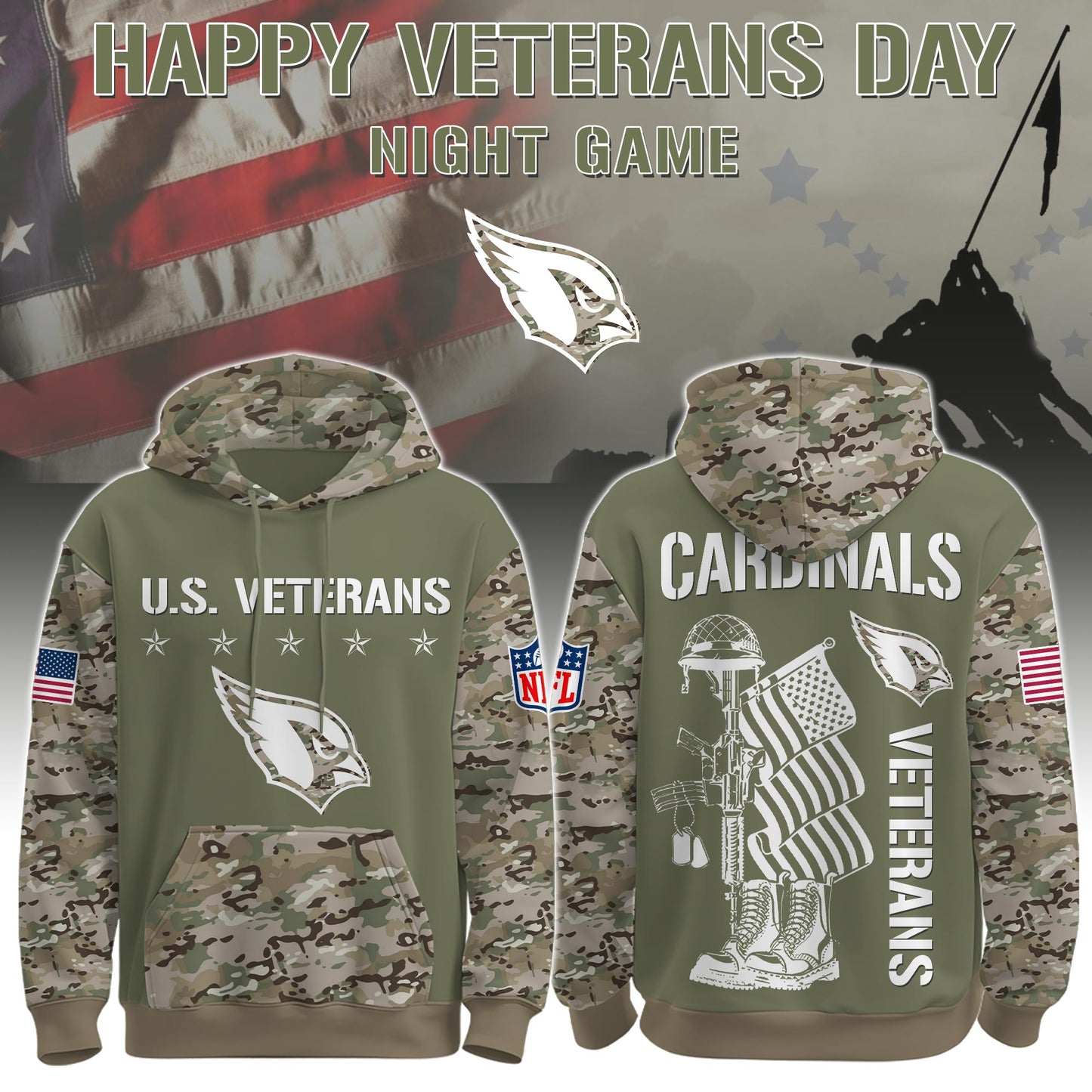 Arizona Cardinals - Veteran Day 2025 Hoodie Limited Edions
