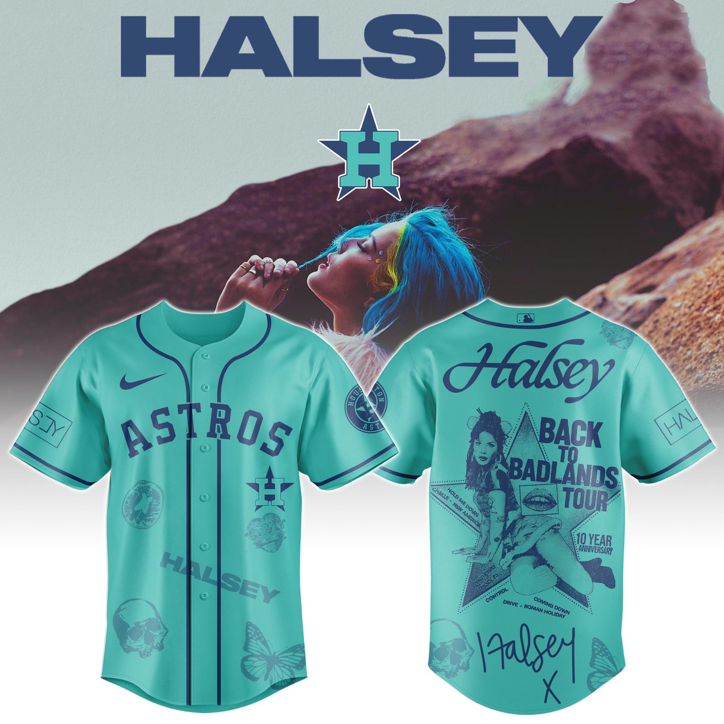 Houston Astros x Halsey “Back to Badlands Tour” Jersey Editions Limited +Selling Out Fast