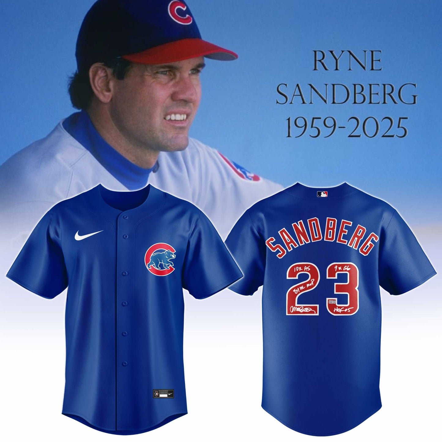 Ryne Sandberg 1959 2025 Jersey Editions Limited Blue
