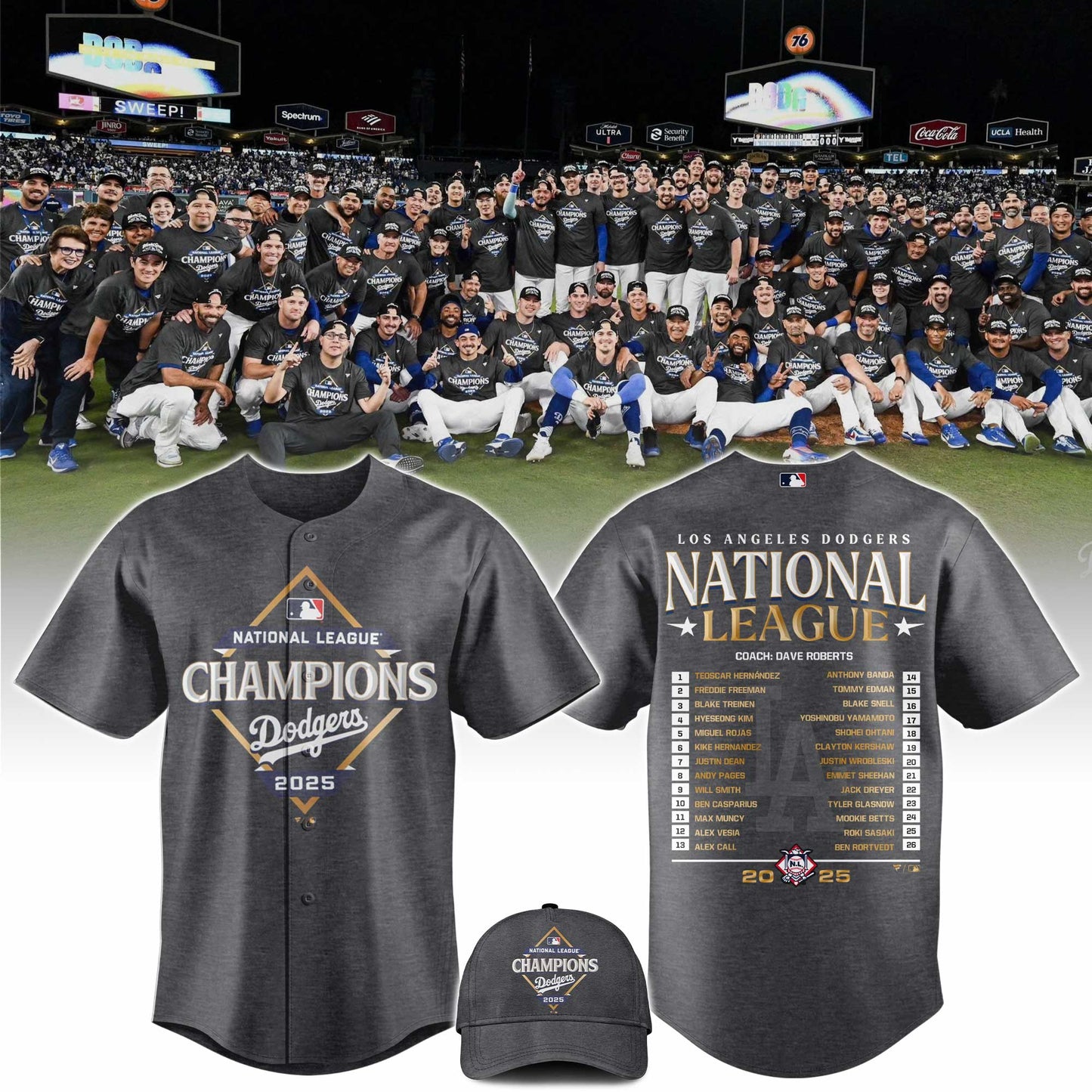 Los Angeles Dodgers NATIONAL LEAGUE CHAMPIONS 2025 Jersey