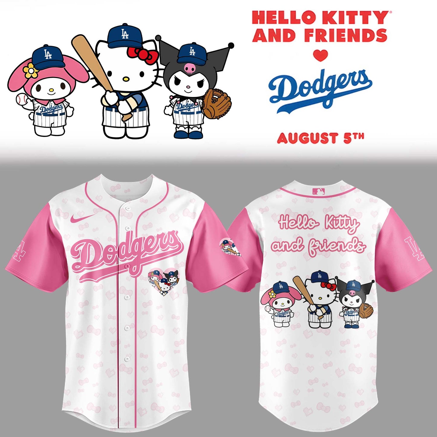 Los Angeles Dodgers x Hello Kitty Night Game Limited Edition Jersey 2025