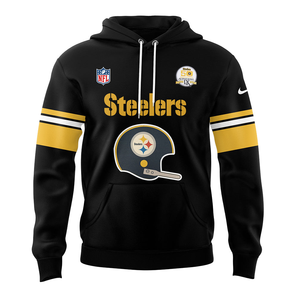 Pittsburgh Steelers Throwback 50th Anniversary Super Bowl Hoodie-LL1017241000