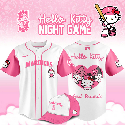 Seattle Mariners x Hello Kitty Night Game Limited Edition Jersey 2025 - BeeHP Print