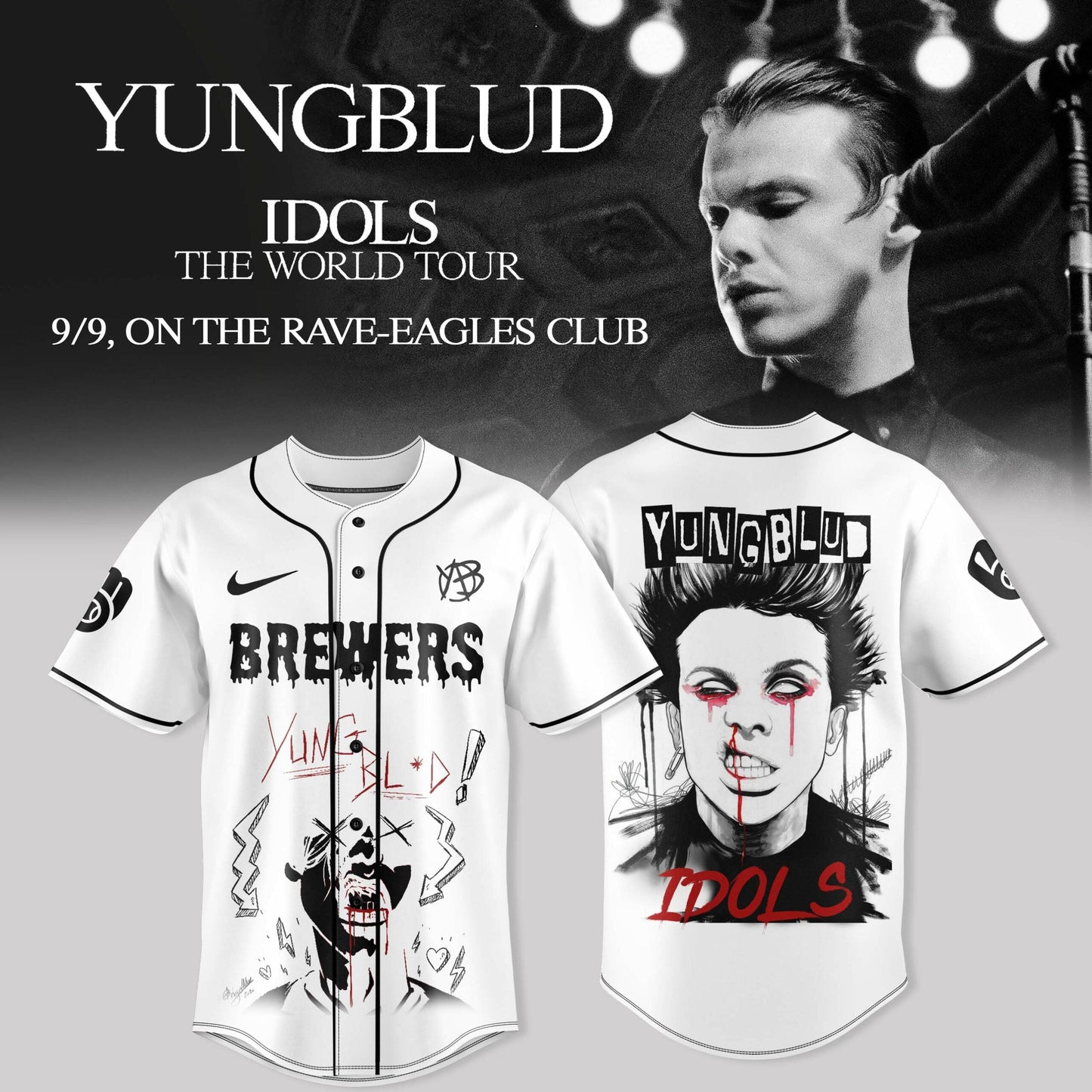 Milwaukee Brewers X YUNGBLUD: IDOLS THE WORLD TOUR – NA TOUR Merch