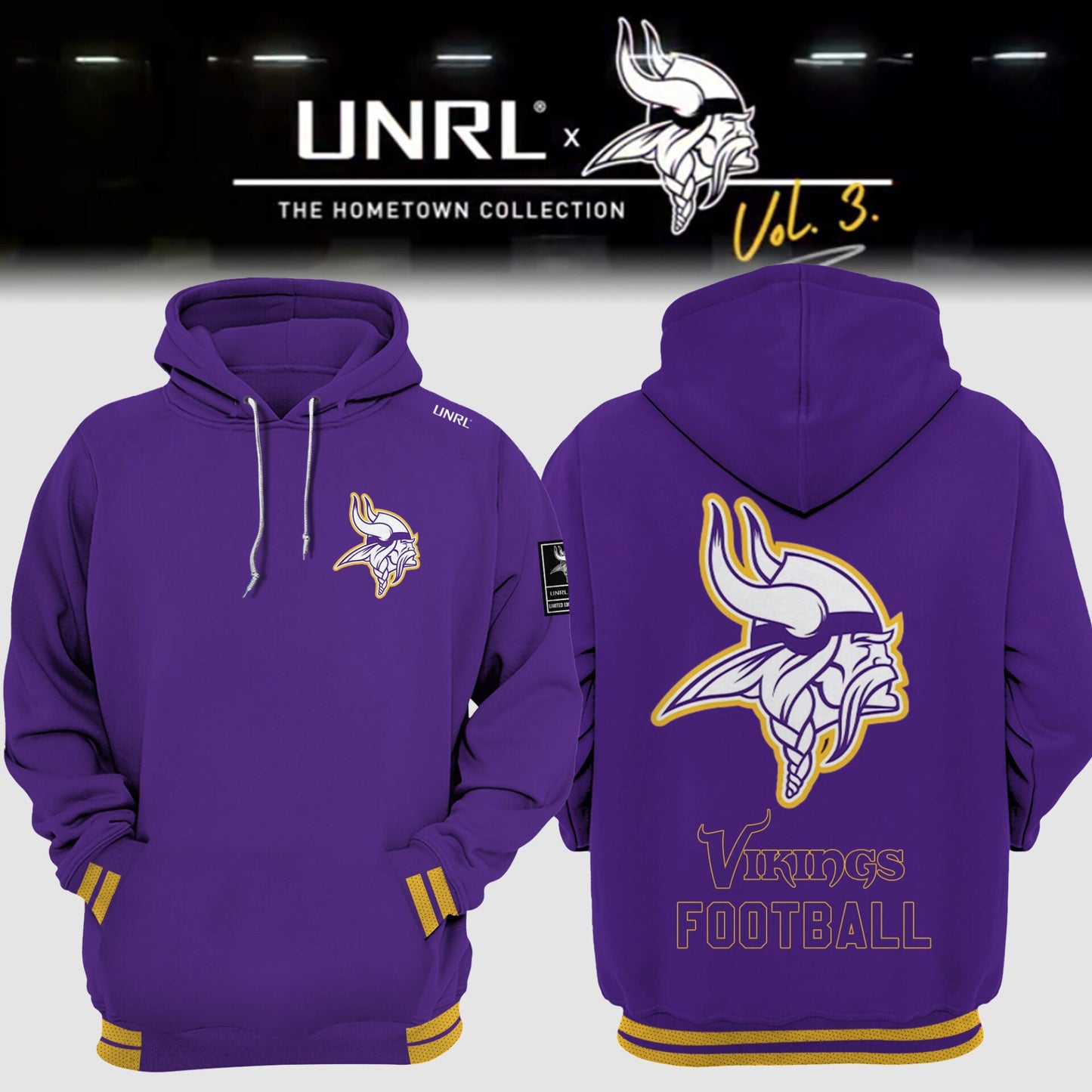 Minnesota Vikings 2024 Limited Edition “Winter Warrior” UNRL Vol 3 Hoodie