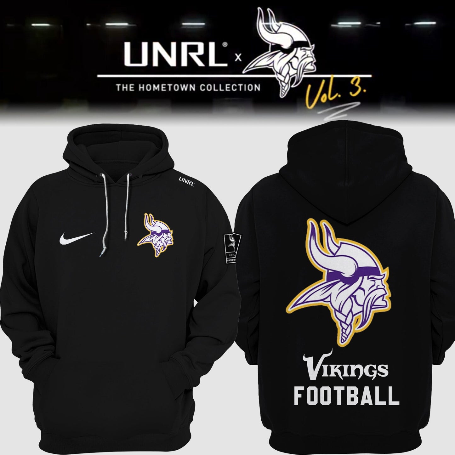 Minnesota Vikings 2024 Limited Edition “Winter Warrior” UNRL Vol 3 Hoodie