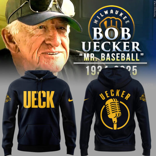 Limited Edition Brewers Baseball Honoring Mr. Baseball Bob Uecker Hoodie