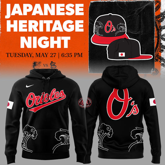 Limited Edition Orioles Baseball Japanese Heritage Night Hoodie