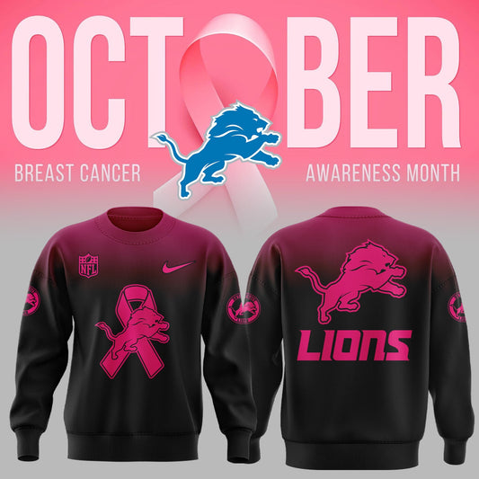 Limited Edition Detroit Lions Football Breast Cancer 2025 Sweatshirt