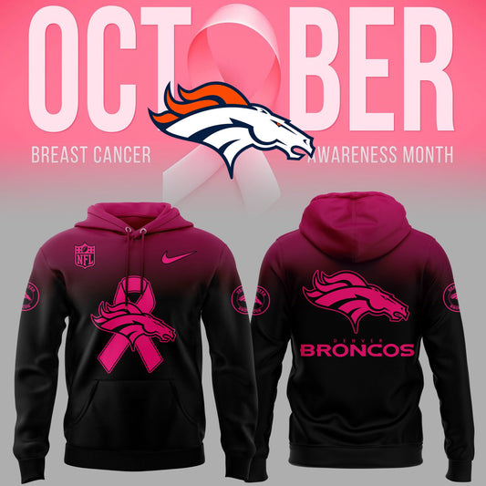 Denver Broncos Football Breast Cancer Hoodie