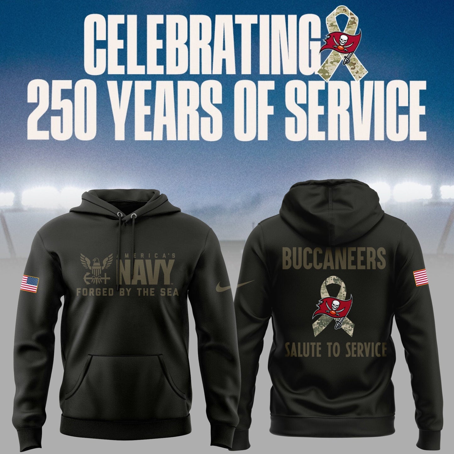 Limited Edition Buccaneers Celebrating 250 Years Of Service Hoodie