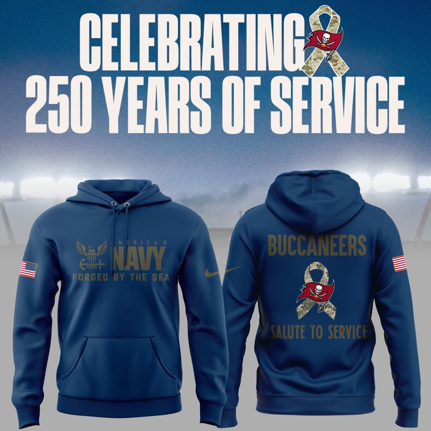 Limited Edition Buccaneers Celebrating 250 Years Of Service Hoodie
