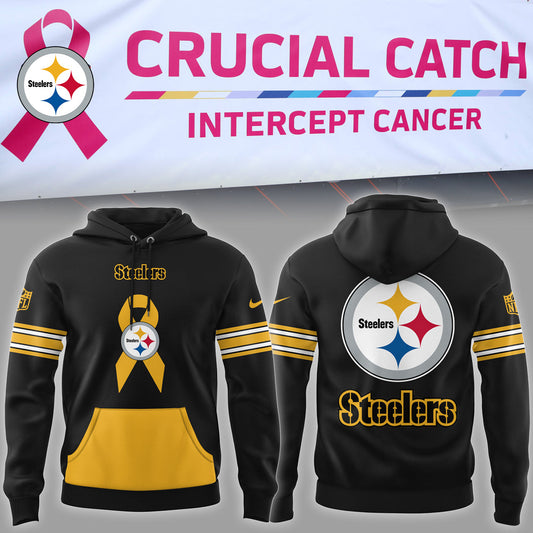 Steelers Football Limited Intercept Cancer Black Hoodie
