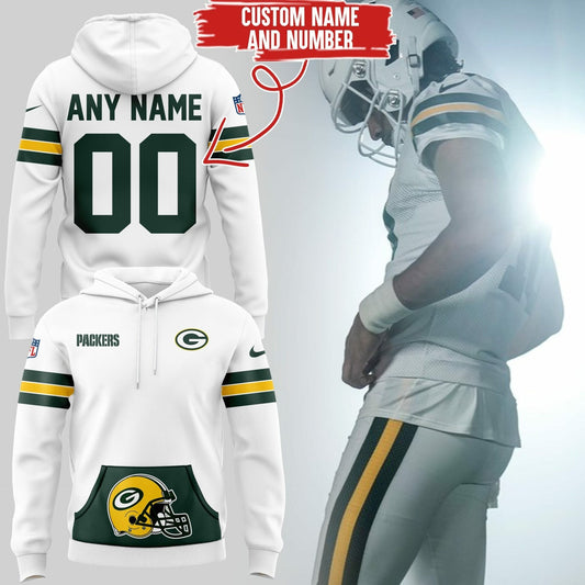 Green Bay Packers Custom Name and Number Hoodie