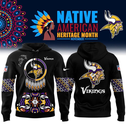 Vikings 2024 Native American Heritage Month Premium Limited Hoodie-PU1117241010