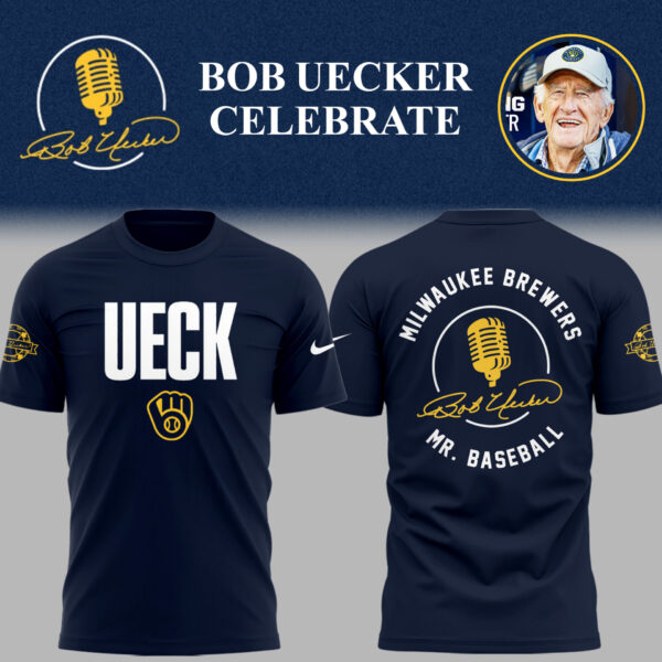 Limited Edition Brewers Baseball Honoring Mr. Baseball Bob Uecker TShirt
