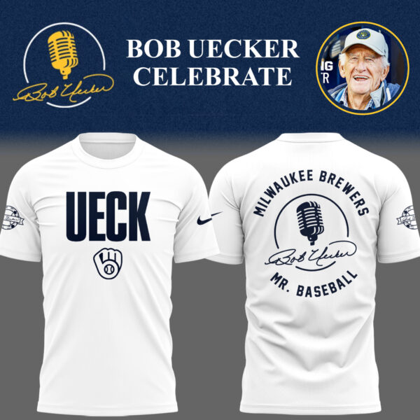 Limited Edition Brewers Baseball Honoring Mr. Baseball Bob Uecker TShirt