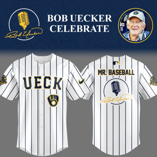 Limited Edition Brewers Baseball Honoring Mr. Baseball Bob Uecker Jersey