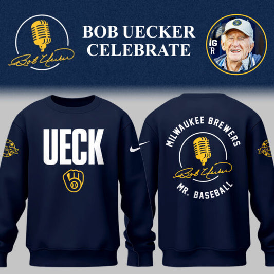 Limited Edition Brewers Baseball Honoring Mr. Baseball Bob Uecker Sweatshirt