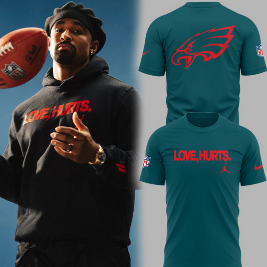 Limited Edition Eagles Football Love, Hurts Green TShirt